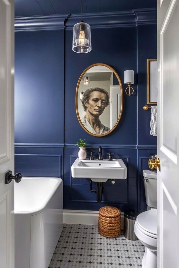 Bold Navy Statements - 22 Navy Blue Bathroom Ideas
