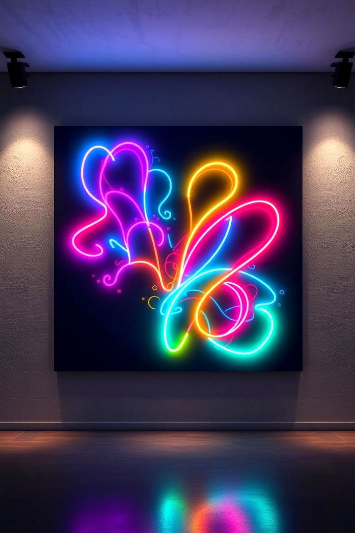 Bold Neon Artwork - 22 Neon Bedroom Ideas