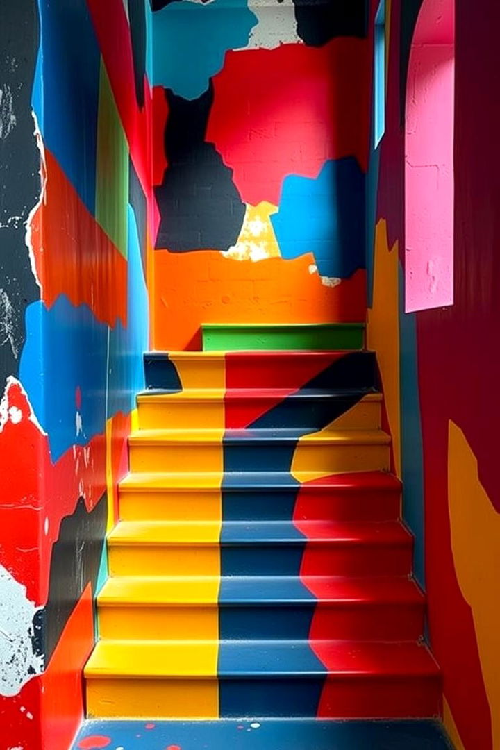 Bold Paint Backdrop - 22 Staircase Wall Ideas