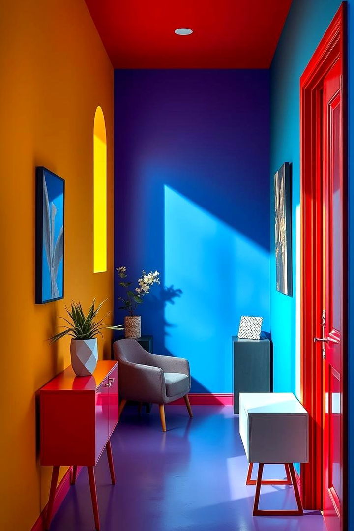 Bold Paint Colors to Energize Small Spaces - 22 Narrow Hallway Ideas