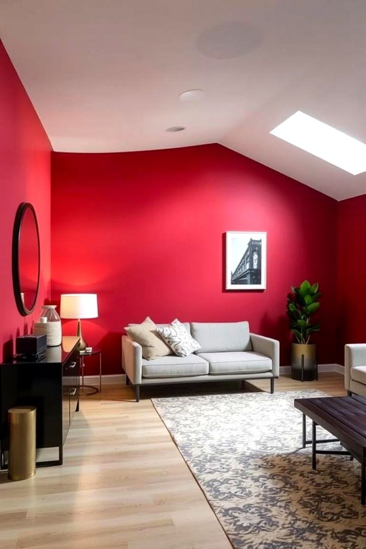 Bold Painted Accent - 22 Basement Accent Wall Ideas