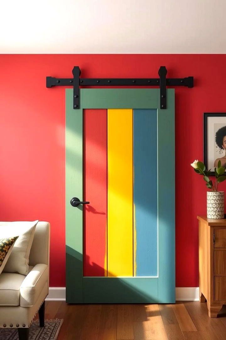 Bold Painted Barn Doors - 22 Barn Door Ideas