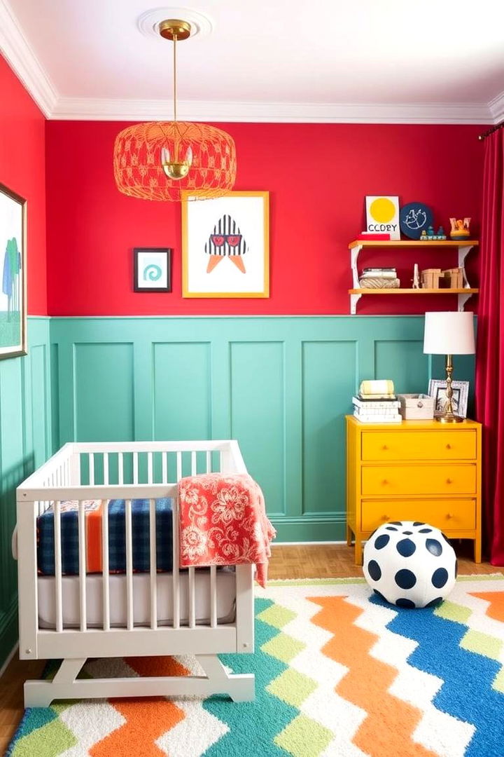 Bold Painted Panels - 22 Wainscoting Nursery Ideas