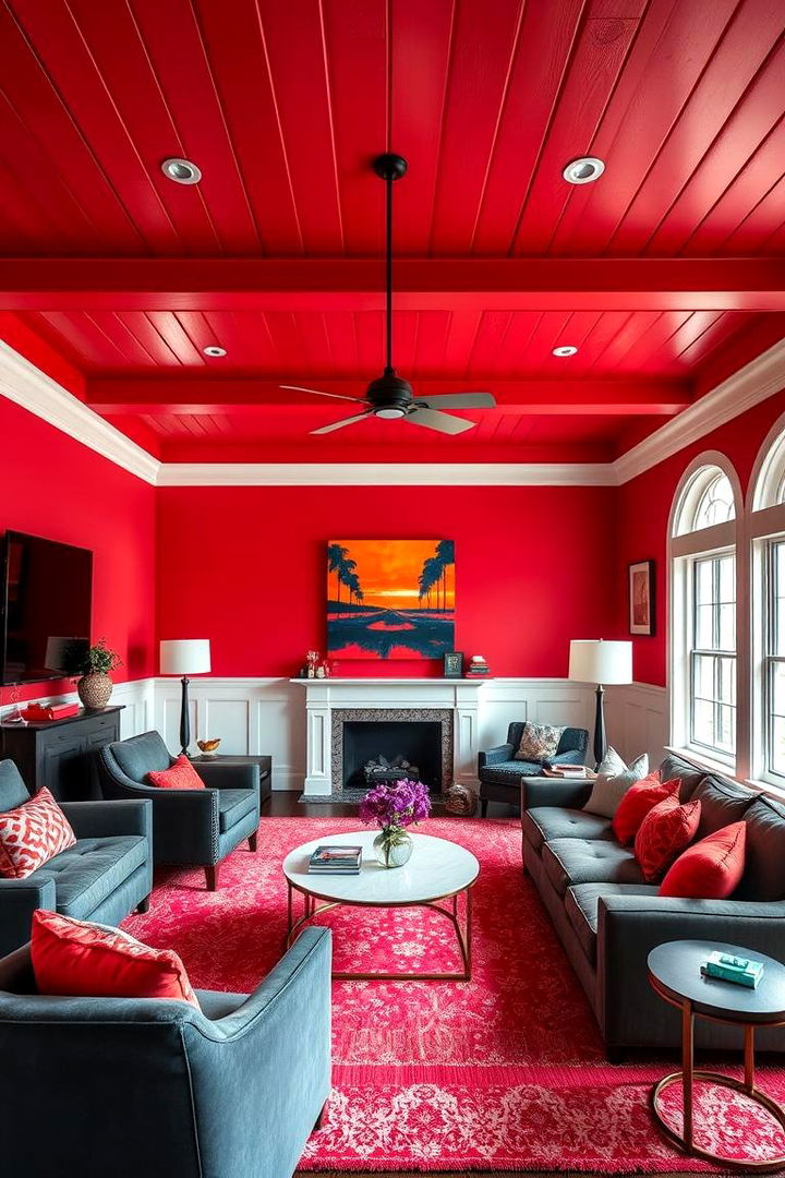 Bold Painted Shiplap Ceilings - 22 Shiplap Ceiling Ideas