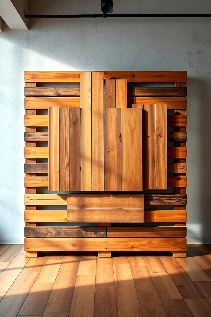 Bold Pallet Art Display - 22 Pallet Furniture Ideas
