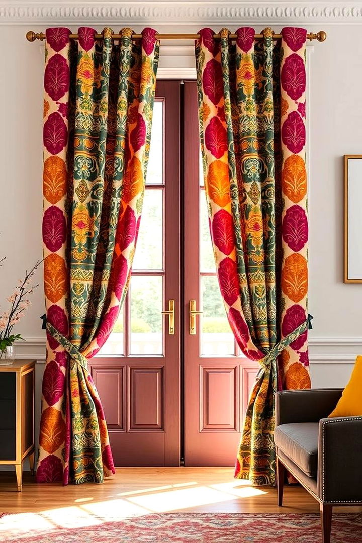 Bold Pattern Prints - 22 French Door Curtain Ideas