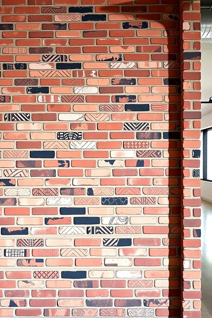 Bold Patterned Brick Overlay - 22 Brick Wallpaper Ideas