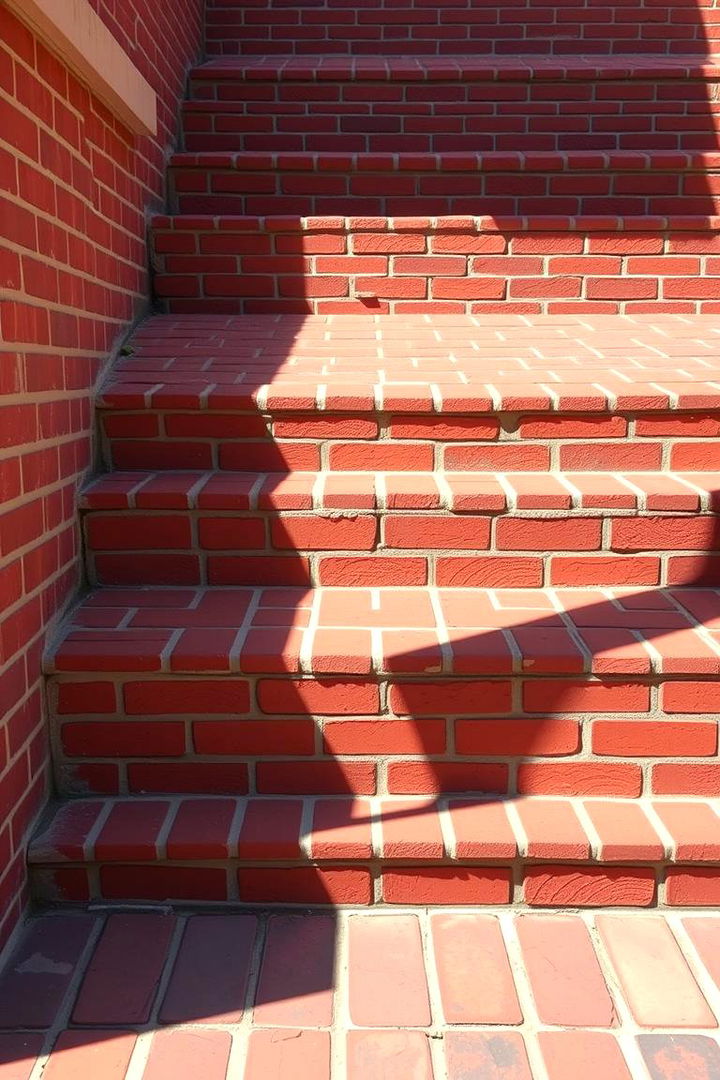 Bold Patterned Brick Statements - 22 Brick Front Steps Design Ideas