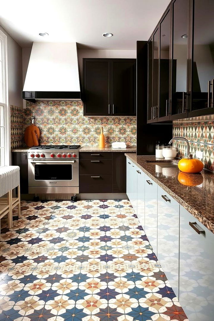 Bold Patterned Floors - 22 Retro Kitchen Ideas
