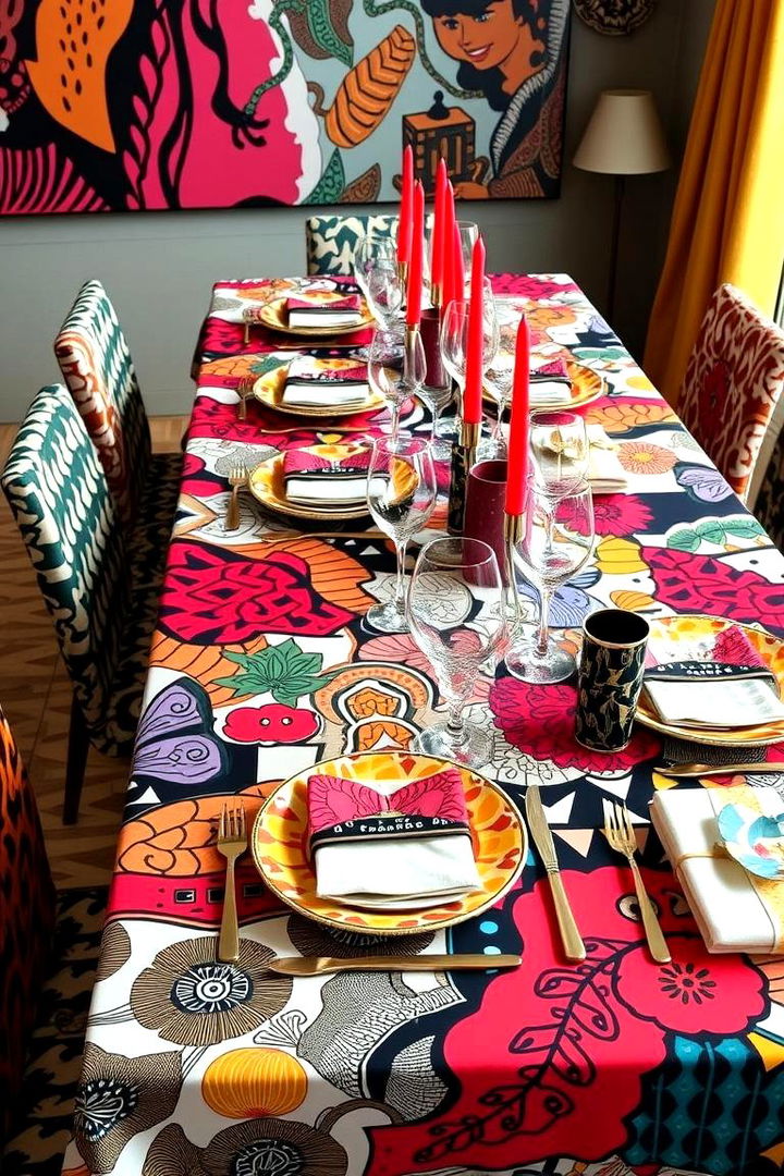 Bold Patterned Settings - 22 Dining Room Table Decor Ideas