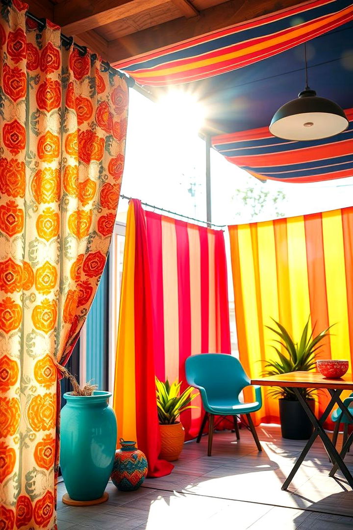 Bold Patterns and Colors for Energetic Flair - 22 Patio Curtain Ideas