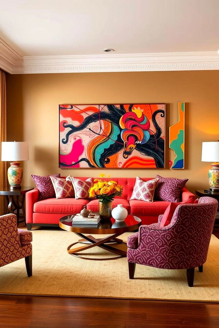 Bold Patterns and Tan Backdrops - 22 Tan Living Room Ideas