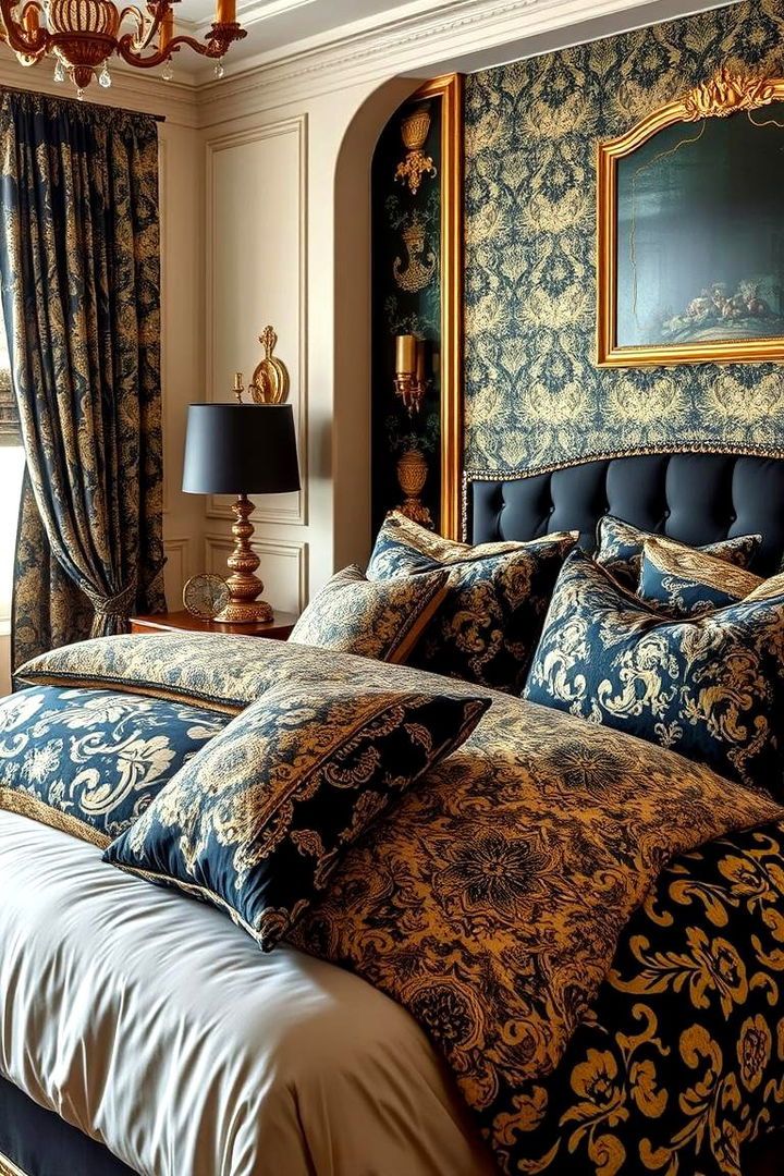 Bold Patterns and Textures - 22 Black and Gold Bedroom Ideas