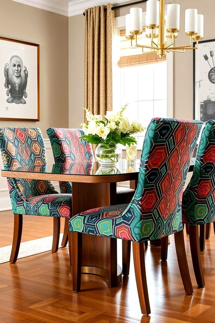 Bold Patterns in Upholstery - 22 Small Dining Room Ideas