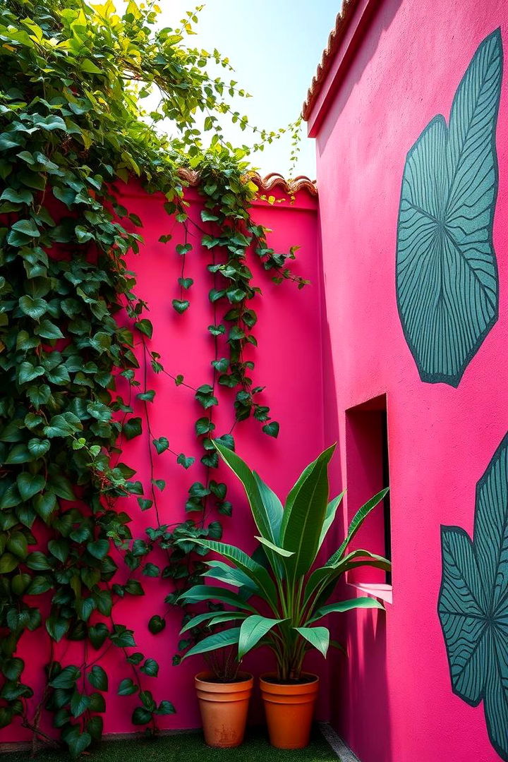 Bold Pink Accent Walls - 22 Pink Garden Ideas