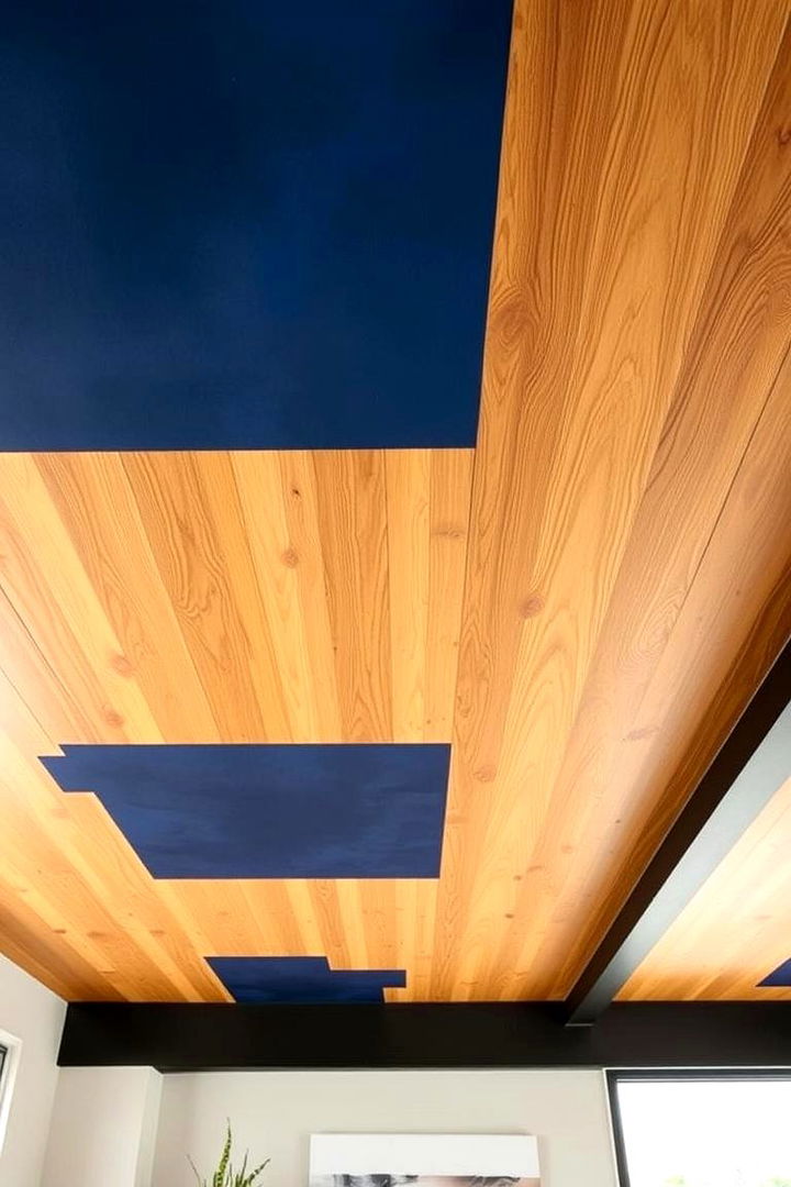 Bold Plywood Color Accents - 22 Plywood Ceiling Ideas