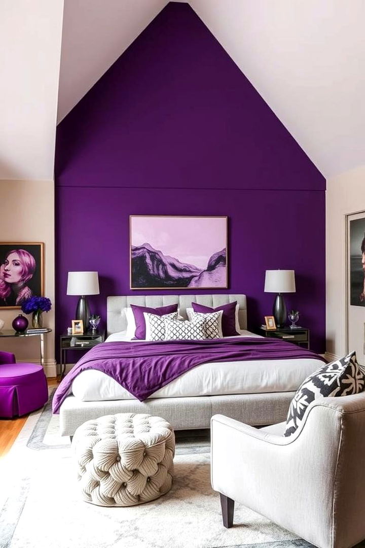 Bold Purple Accents - 22 Purple Bedroom Ideas