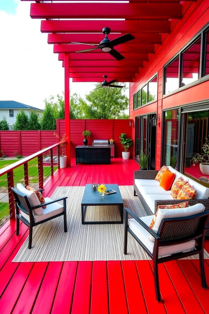 Bold Red Accent - 22 Deck Color Ideas