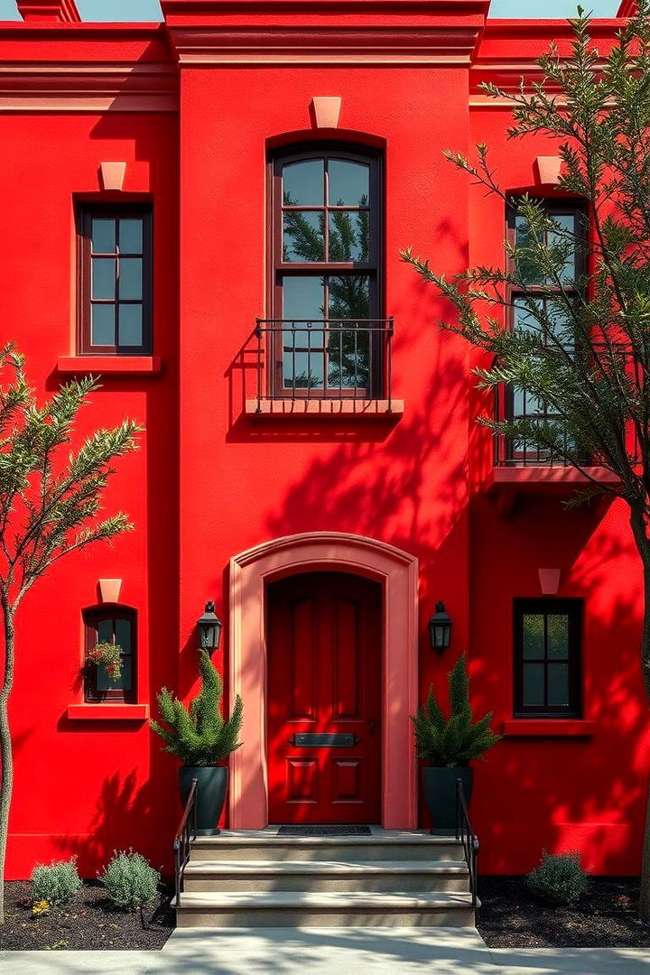 Bold Red Statement - 22 Stucco Colors for Home Exteriors