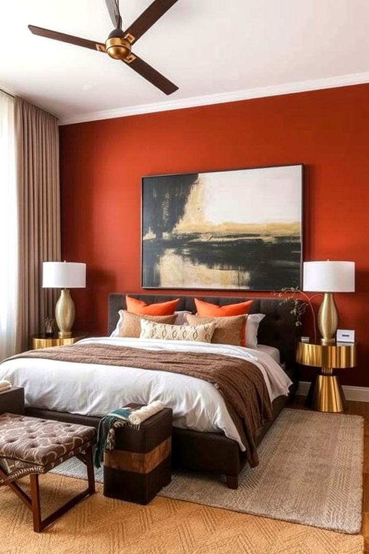 Bold Rust Statements - 22 Rust Bedroom Ideas