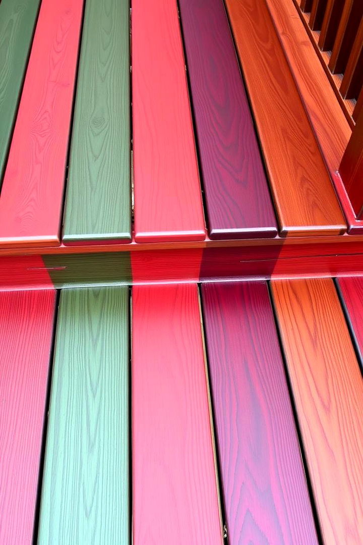 Bold Stained Steps - 22 Deck Steps Ideas