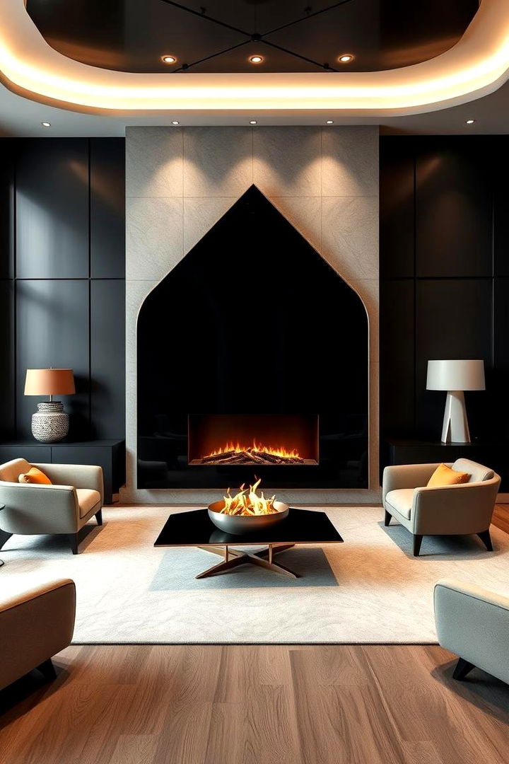 Bold Statement Black Fireplace Centerpieces - 22 Black Fireplace Ideas