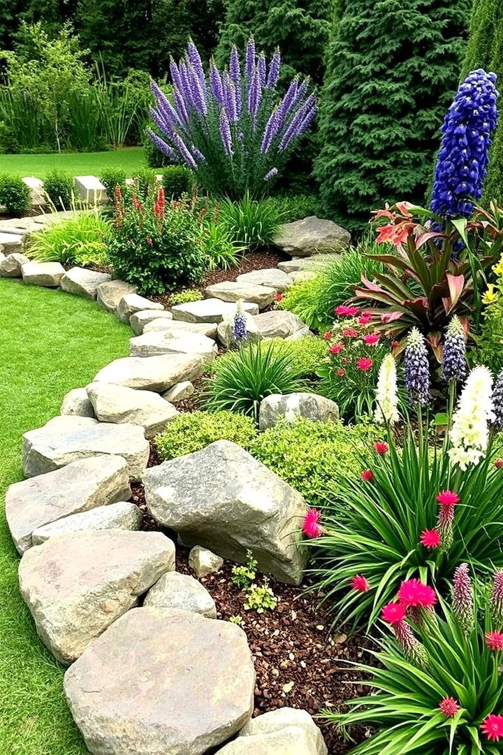 Bold Statement Edging - 22 River Rock Edging Ideas