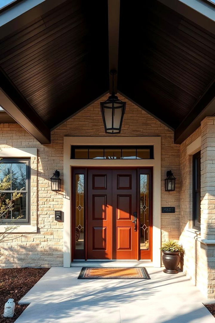 Bold Statement Entryway - 22 Exterior Home with a Black Roof Ideas