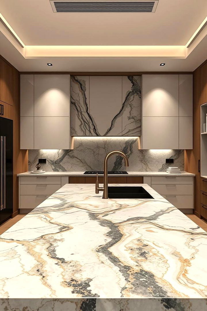 Bold Statement Feature - 22 Marble Kitchen Island Ideas
