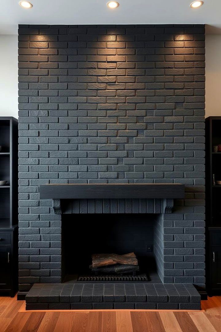 Bold Statement Wall - 22 Black Brick Fireplace Ideas