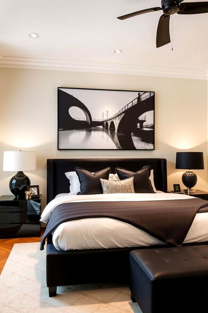 Bold Statement with Black Accents - 22 Cream and Black Bedroom Ideas