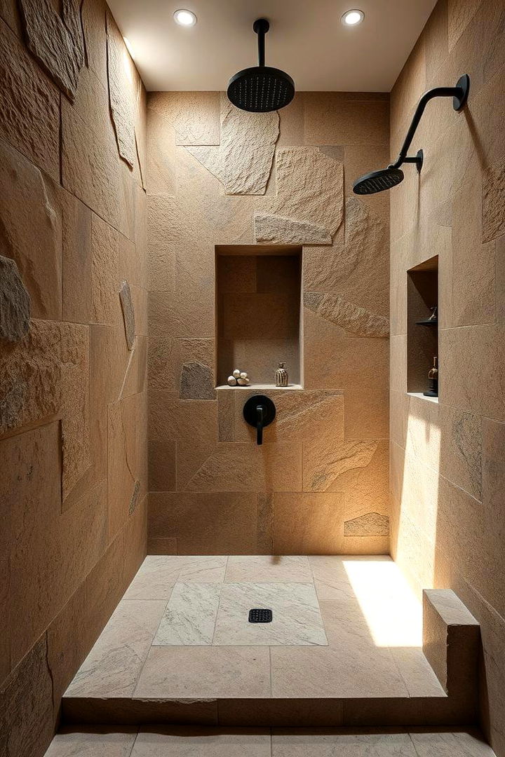 Bold Stone Expression - 22 Stone Shower Design Ideas