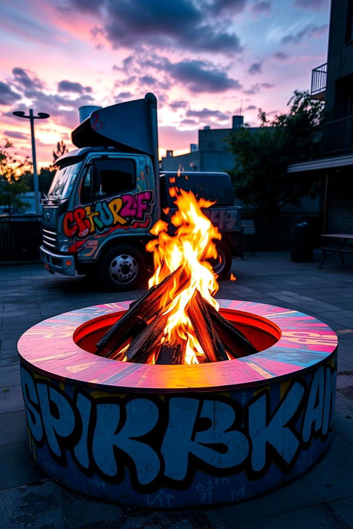 Bold Street Art Fire Pit - 22 Truck Rim Fire Pit Ideas