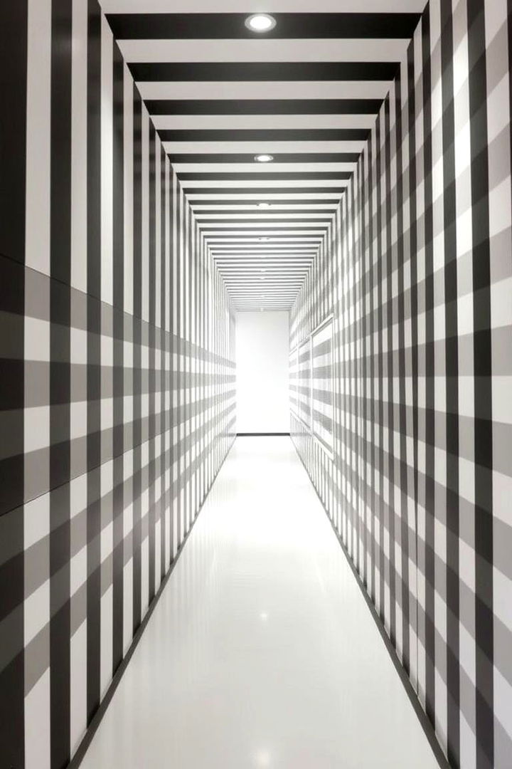 Bold Striped Walls - 22 Black and White Hallway Ideas