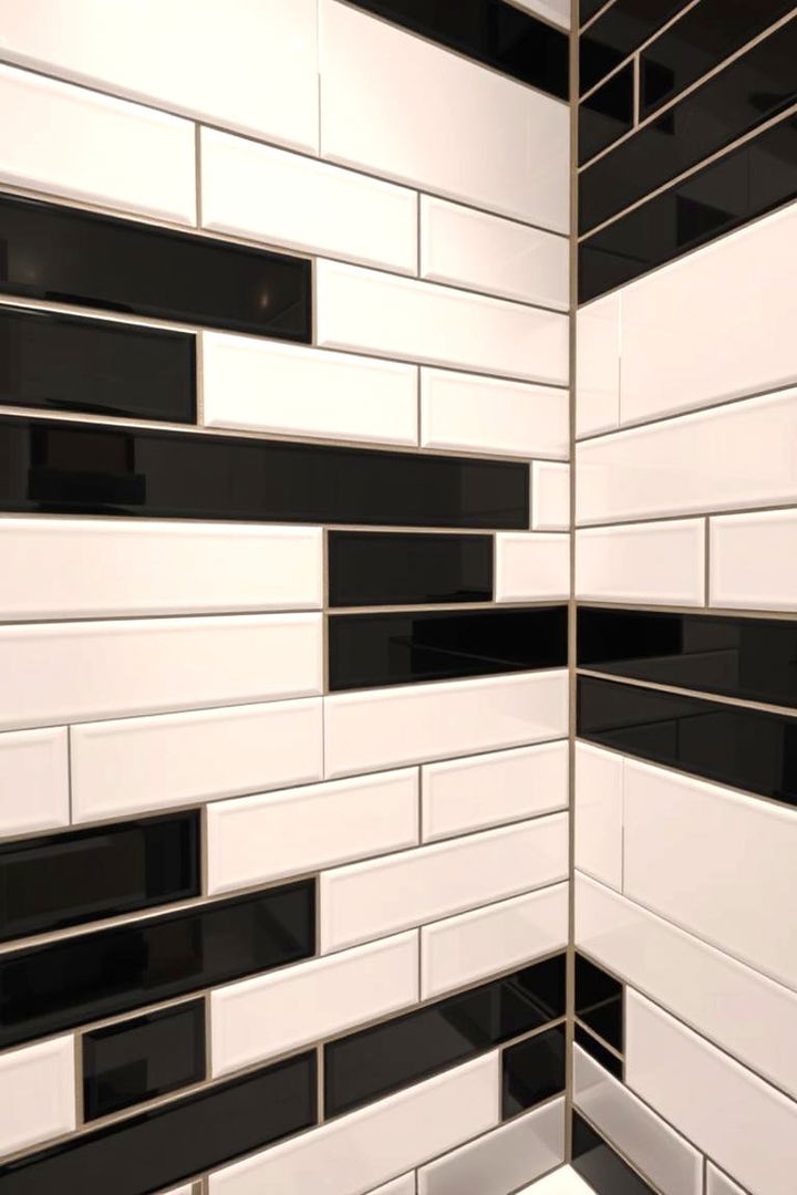 Bold Subway Styling - 22 Black and White Bathroom Tile Ideas