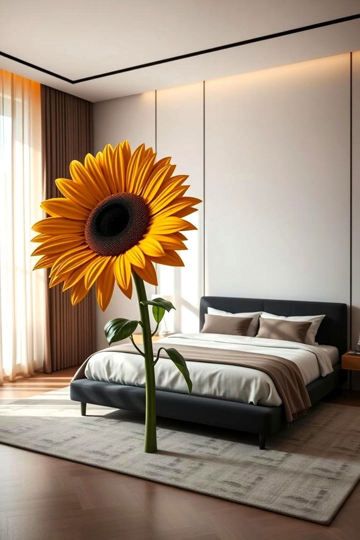 Bold Sunflower Statement Pieces - 22 Sunflower Bedroom Ideas