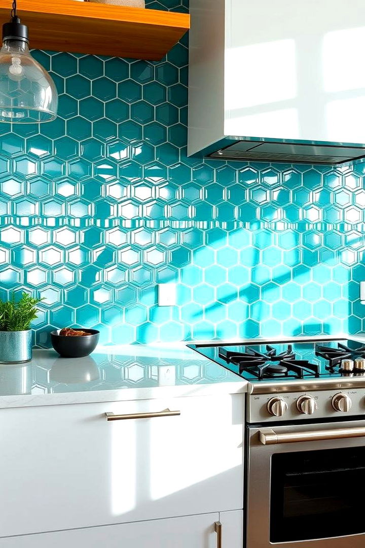 Bold Teal Backsplashes - 22 Teal Kitchen Ideas
