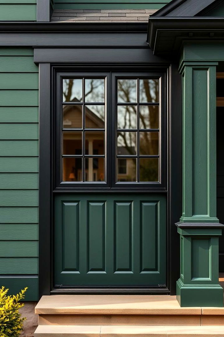 Bold Trim Detailing - 22 Forest Green House With Black Trim