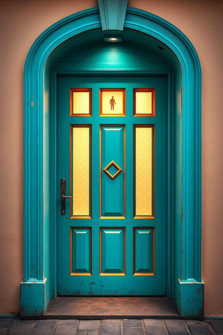 Bold Turquoise Accents - 22 Front Door Color Ideas