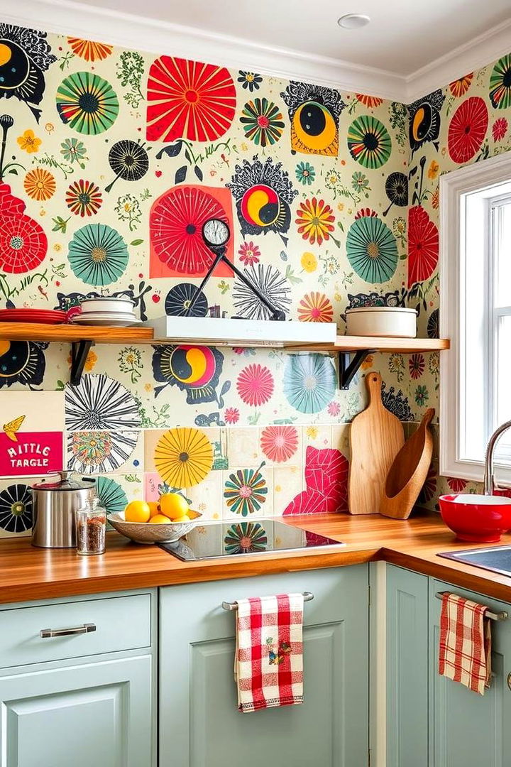 Bold Wallpaper and Mural Accents - 22 1950s Kitchen Ideas