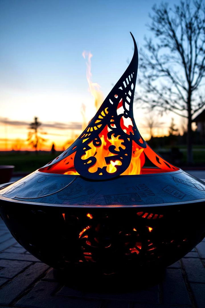 Bold and Artistic Flame - 22 Metal Fire Pit Ideas