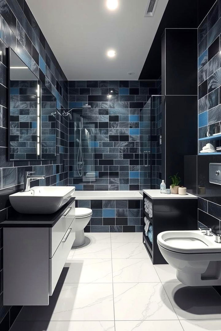 Bold and Beautiful Accents - 22 black and blue bathroom ideas