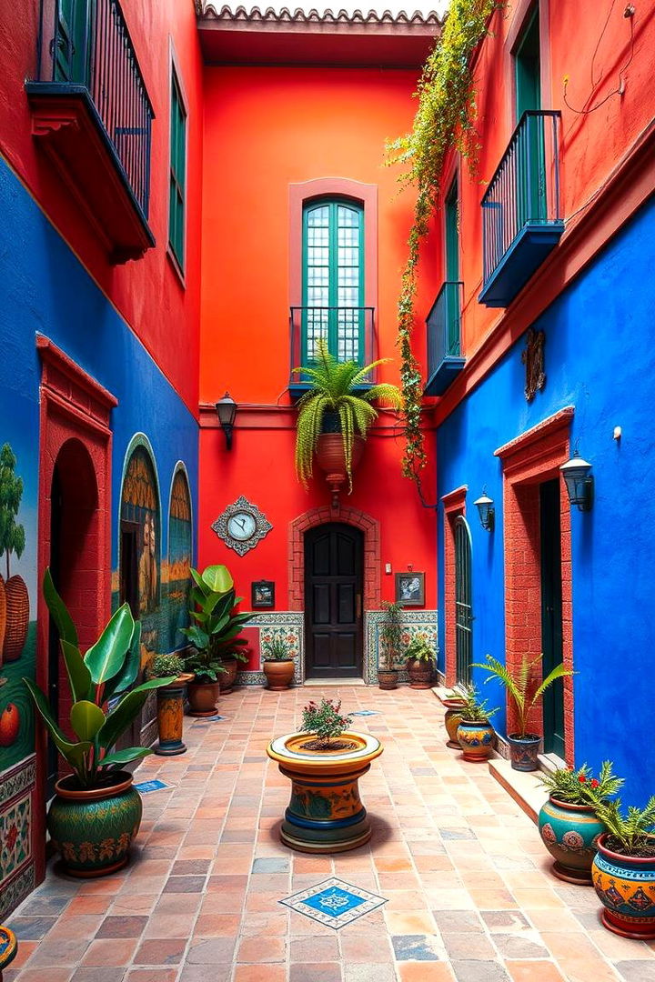 Bold and Vibrant Color Palettes - 22 Spanish Courtyard Ideas