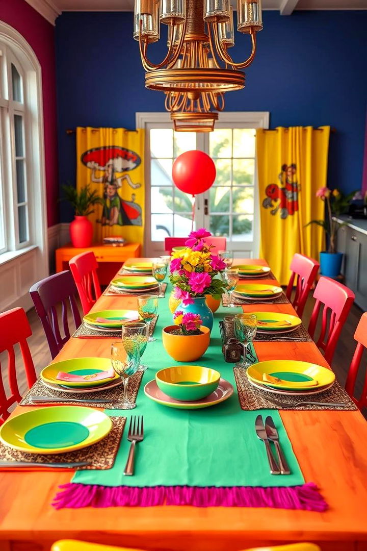 Bold and Vibrant Colors - 22 Dining Table Decor Ideas