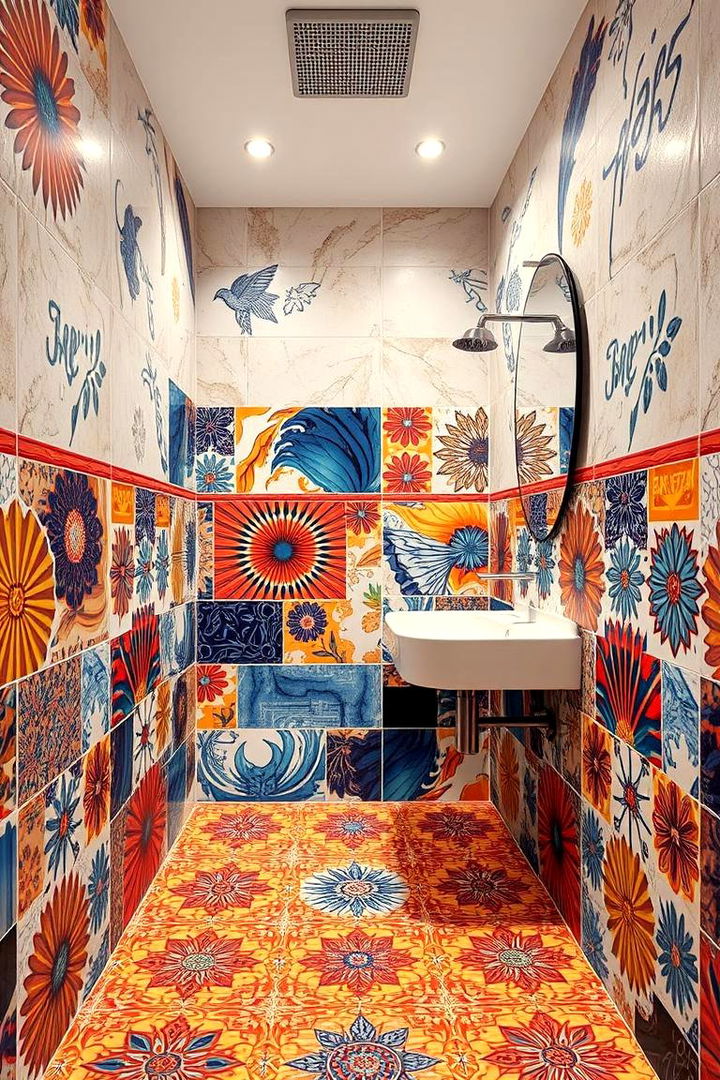 Bold and Vibrant Tiles - 22 Wet Room Ideas