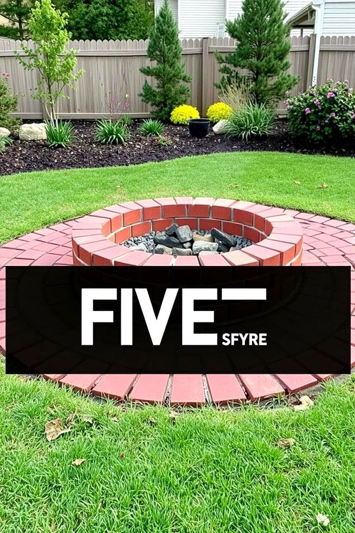 Border Defined Brick Fire Pit - 22 Brick Fire Pit Ideas
