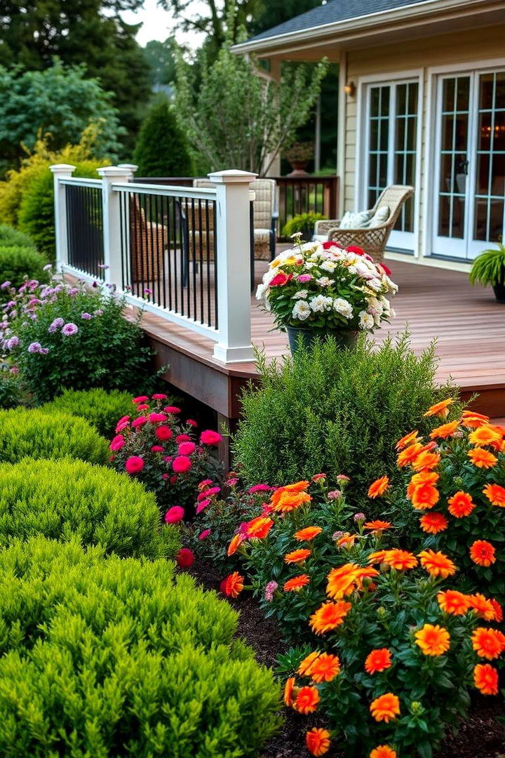 Border Planting Accents - 22 Partially Covered Deck Ideas