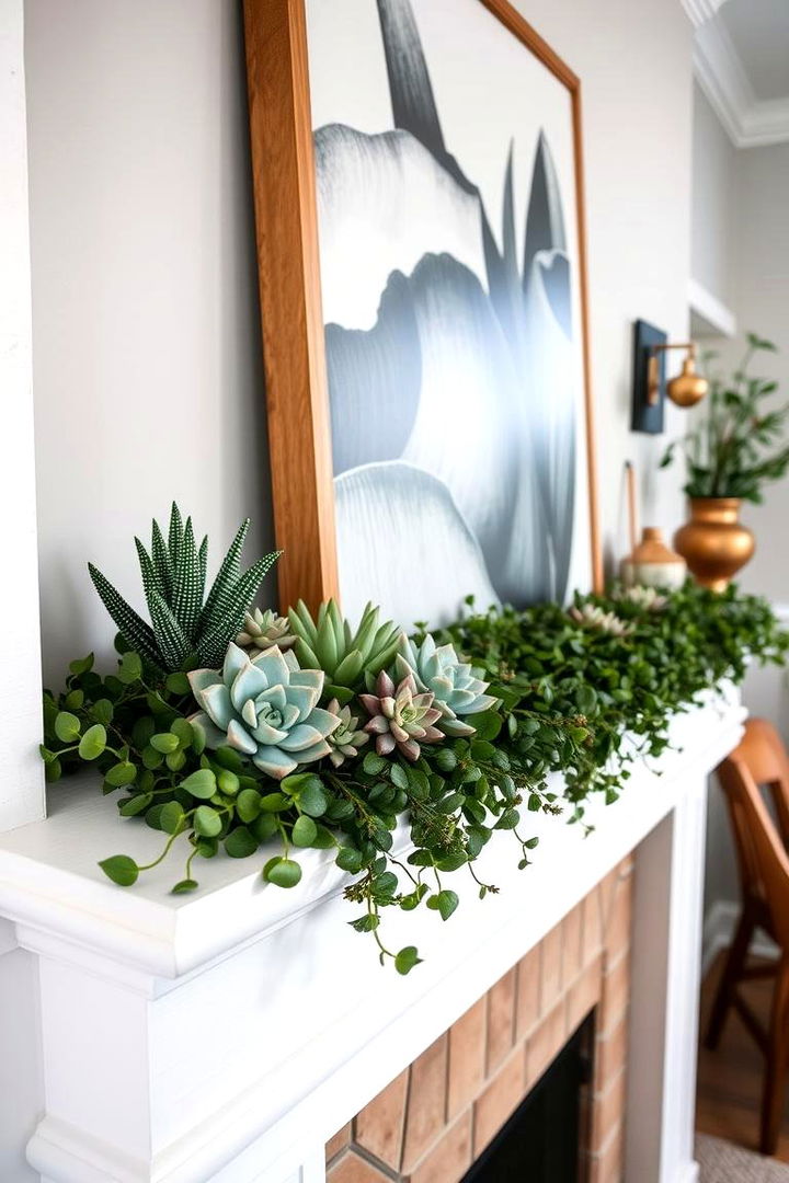 Botanical Beauty with Succulents - 22 Mantel Garland Ideas