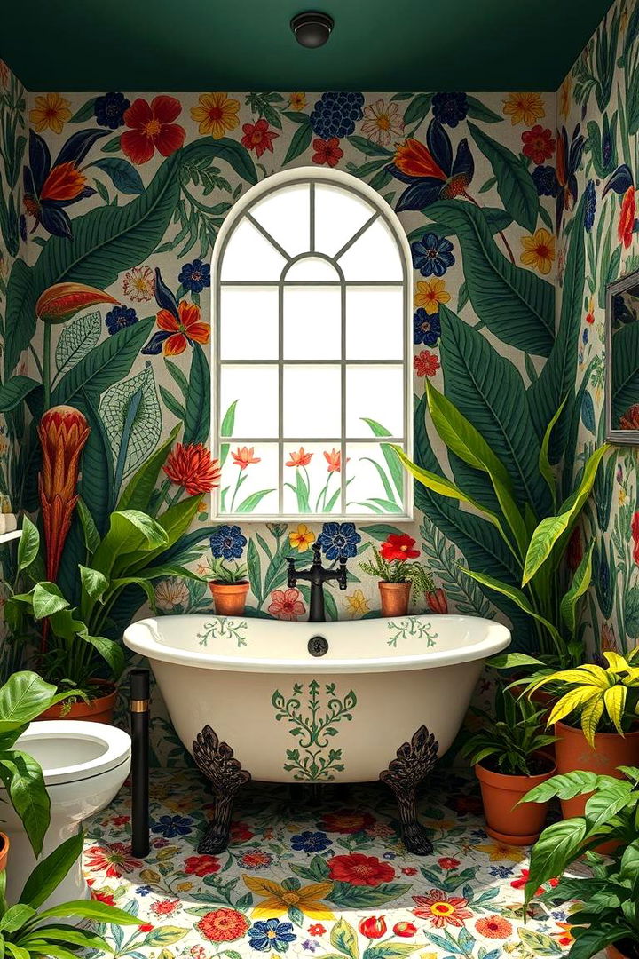 Botanical Color Burst - 22 Greenhouse Bathroom Ideas