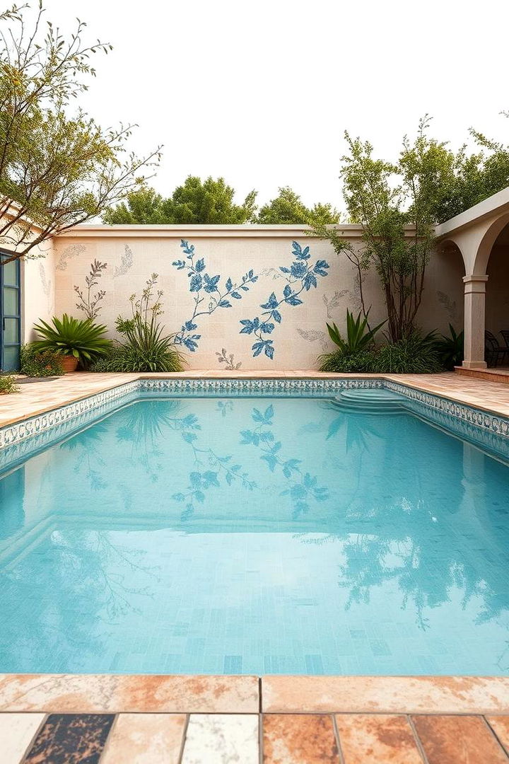 Botanical Designs - 22 Pool Tile Ideas